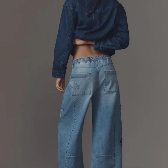 Pilcro Denim Star-Patterned Flare Jeans - Picture 4 of 8